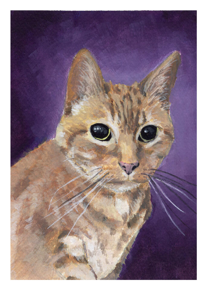 Ella, 5"x7" gouache on paper